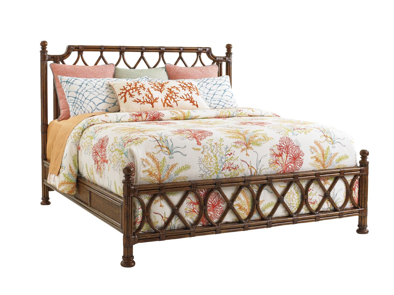 Tommy Bahama Home Bali Hai Queen Island Breeze Rattan Bed